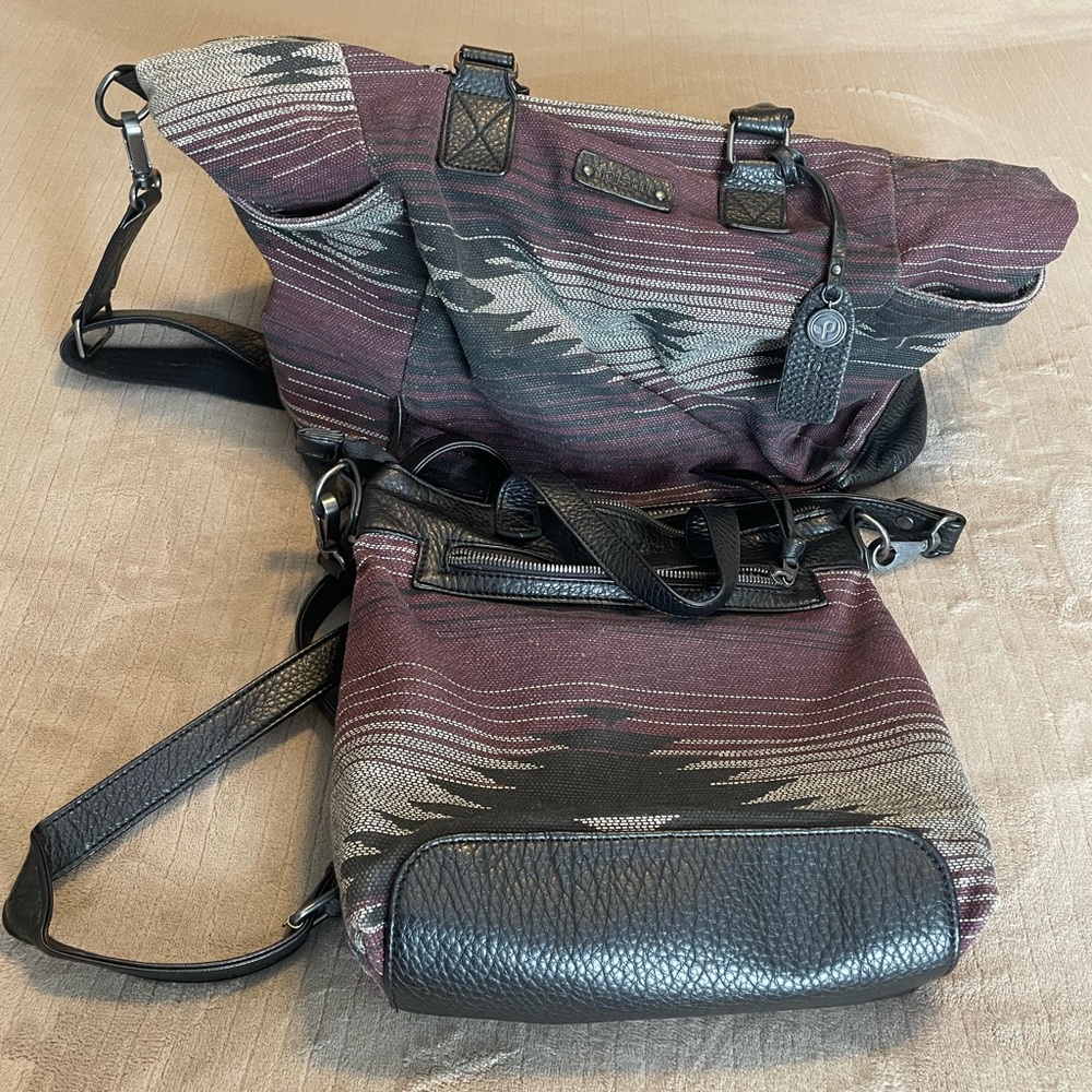 Very Good Used Pistil Weekender bag and Crossbody purse, matching set